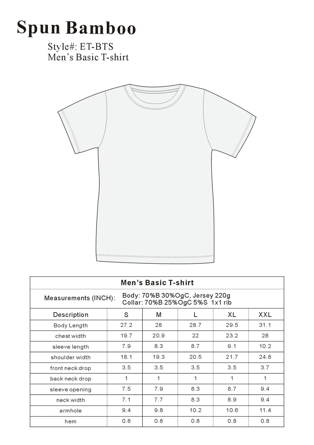 Spun Bamboo The Original Men's Bamboo Viscose/Organic Cotton Short Sleeve T-Shirt - Classic Cut — product on model