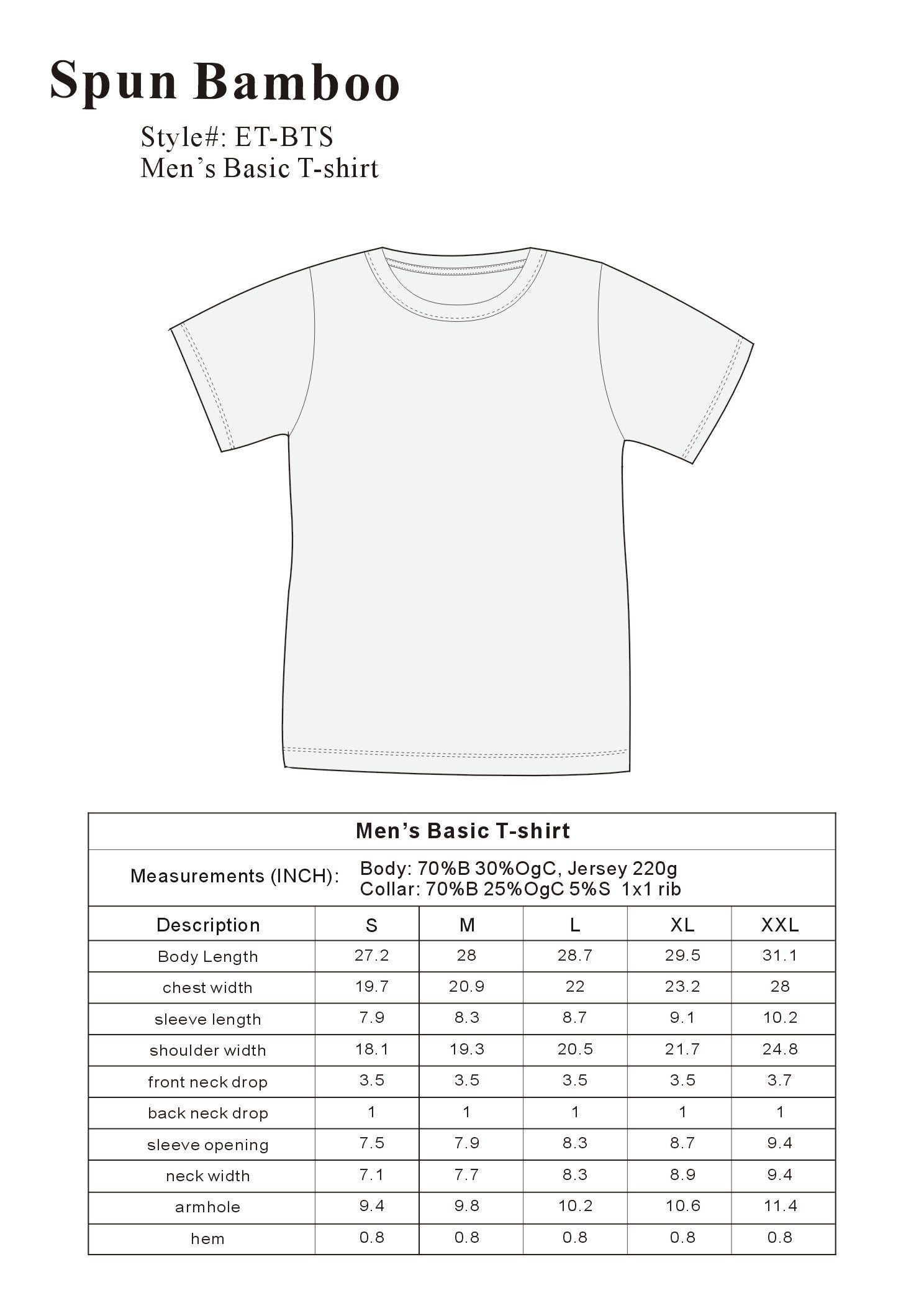 Spun Bamboo Clearance Men's Bamboo Short Sleeve T-Shirt - Classic Cut — main product shot
