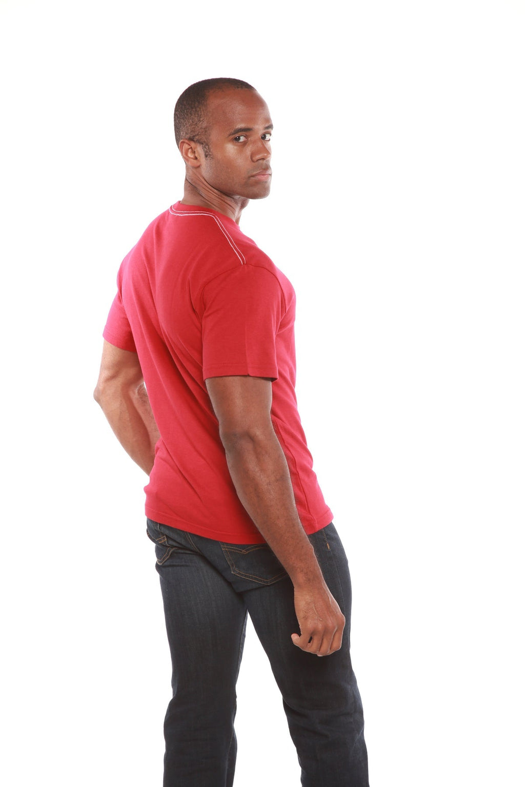 Spun Bamboo Clearance Men's Bamboo Short Sleeve Contrast Stitch T-Shirt — main product shot