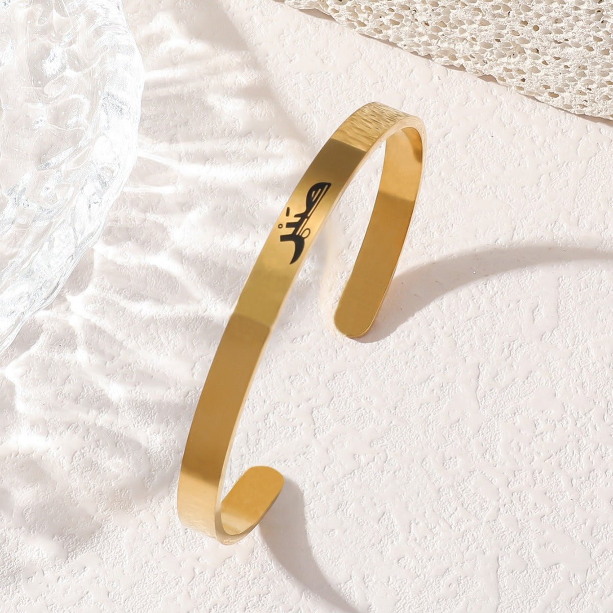Mariam's Collection Titanium Steel Letter C Shape Open Bracelet(MAC229)(WITH GIFT BOX) — construction detail