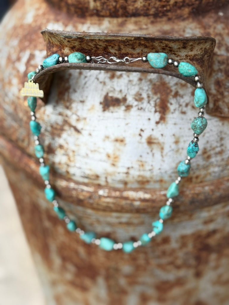Wild Junkie Turquoise Nugget Beaded Necklace — necklaces category context