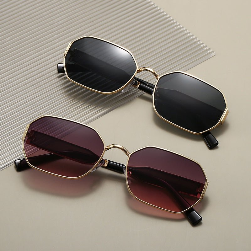 Mariam's Collection Vintage Narrow Frame Sunglasses – Retro Chic Accented Lenses for Women (MAC262) — construction detail
