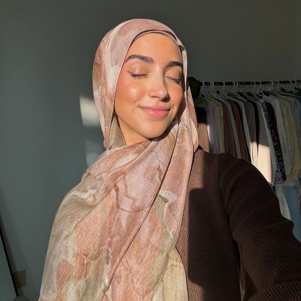 Mariam's Collection Watercolour Floral  Printed Hijab (MH103) — main product shot
