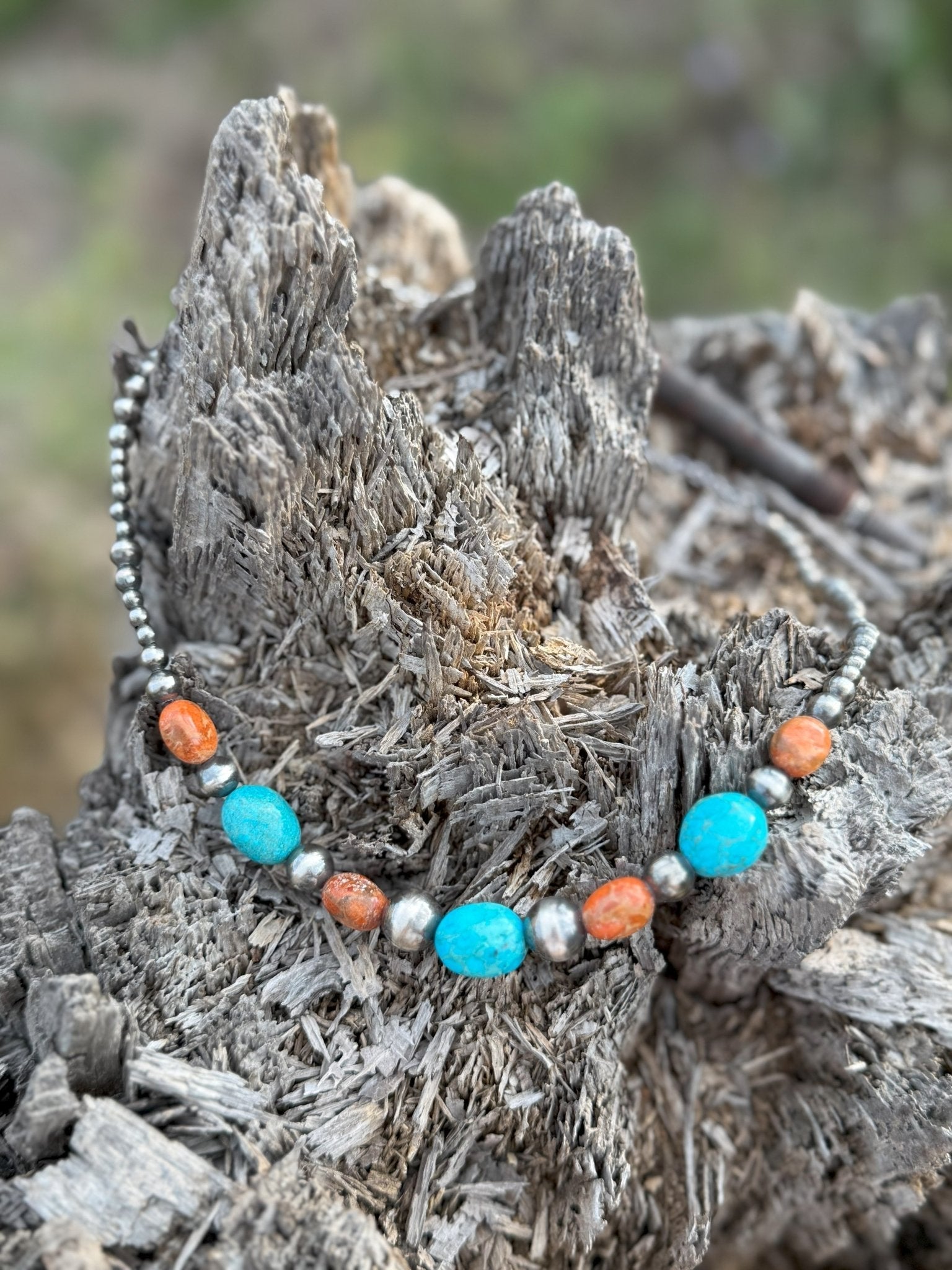 Wild Junkie Western Coral Apple Beaded Necklace — main product shot
