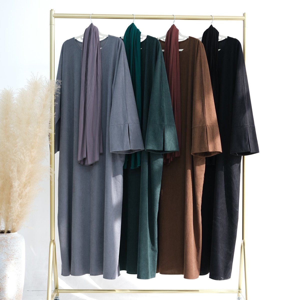 Wide Sleeve Corduroy Abaya (MA045)