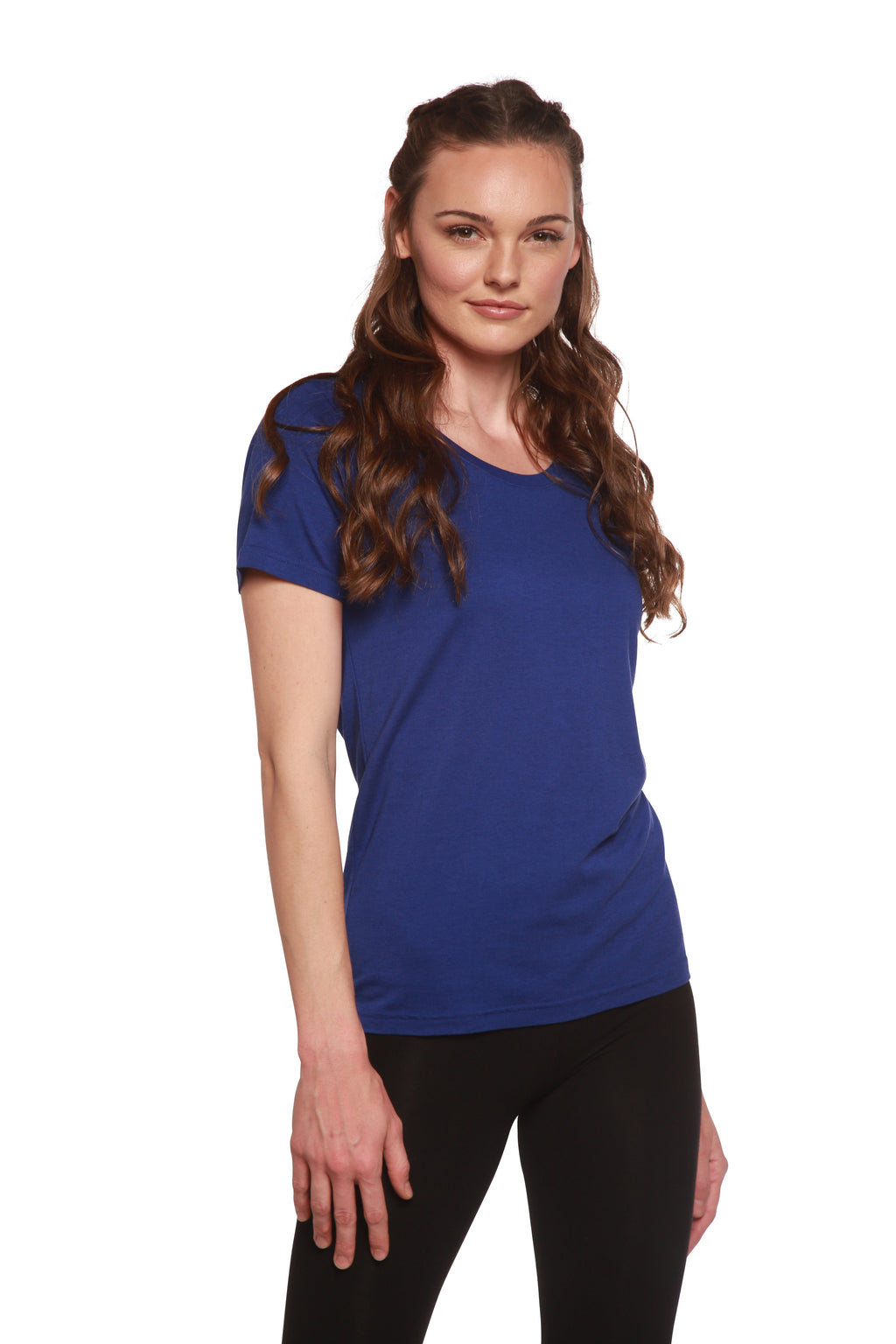 Spun Bamboo Women's Bamboo/Cotton Short Sleeve Scoop Neck T-Shirt — lifestyle context