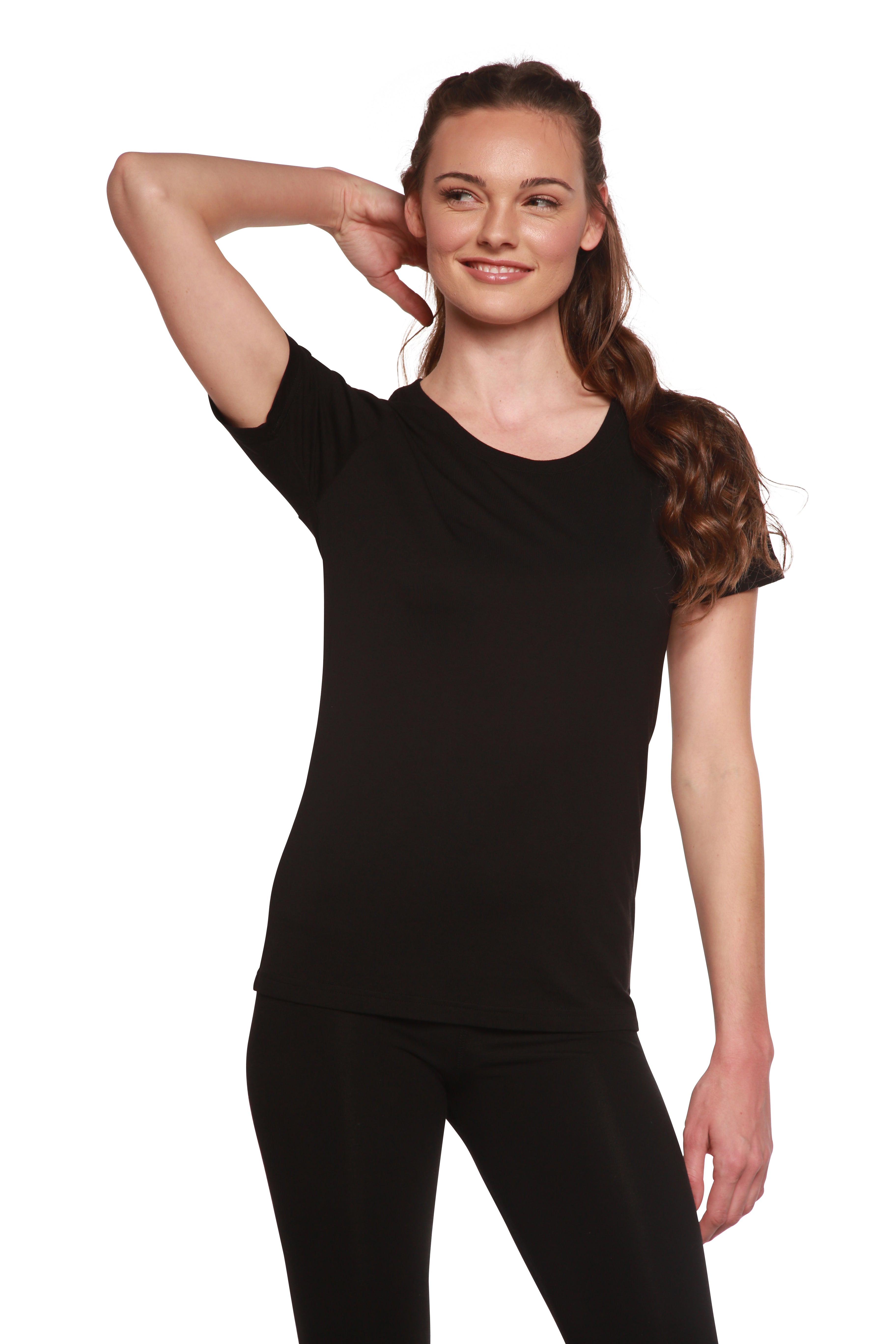 Spun Bamboo Women's Bamboo/Cotton Short Sleeve Scoop Neck T-Shirt — alternative angle