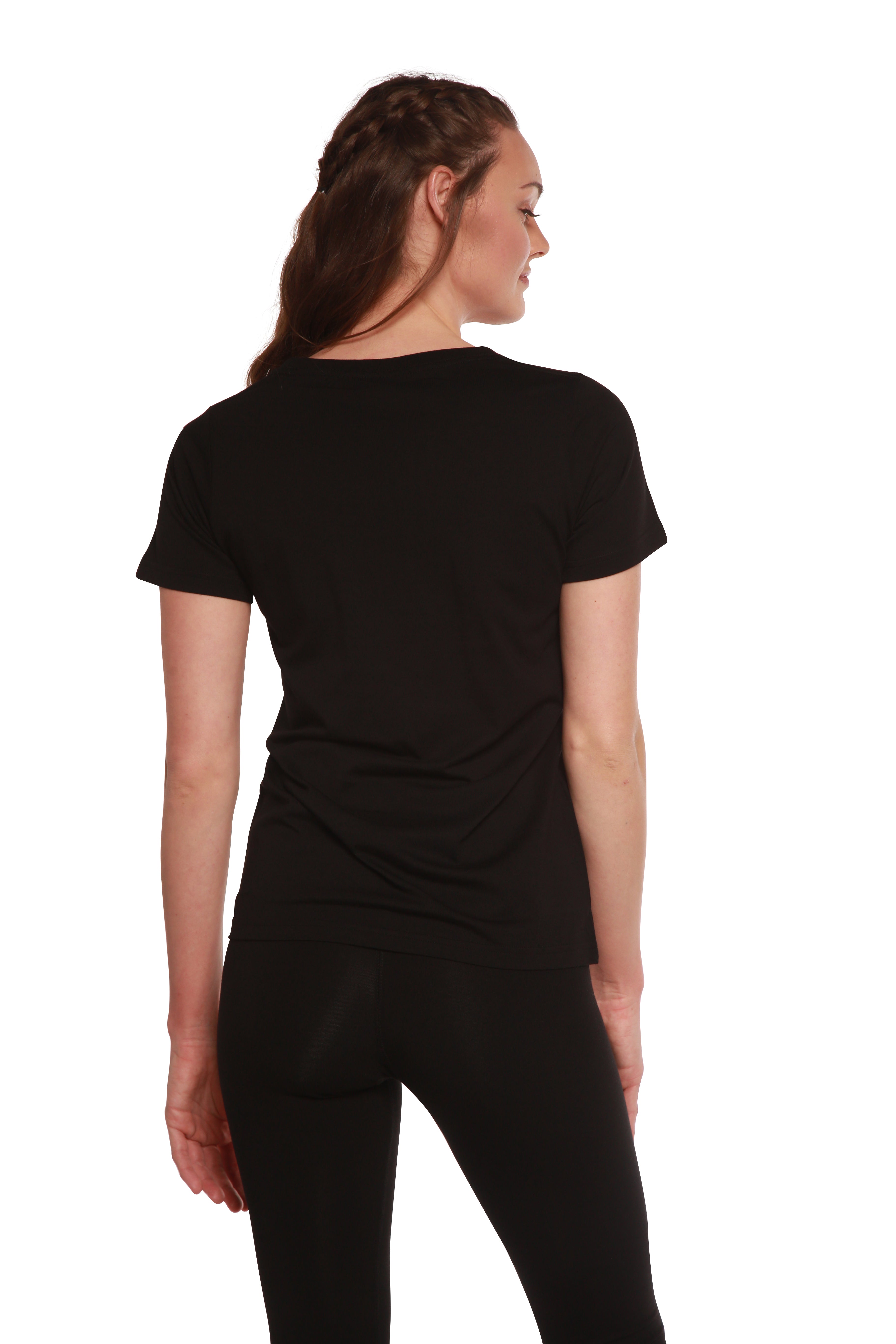 Spun Bamboo Women's Bamboo/Cotton Short Sleeve Scoop Neck T-Shirt — size reference