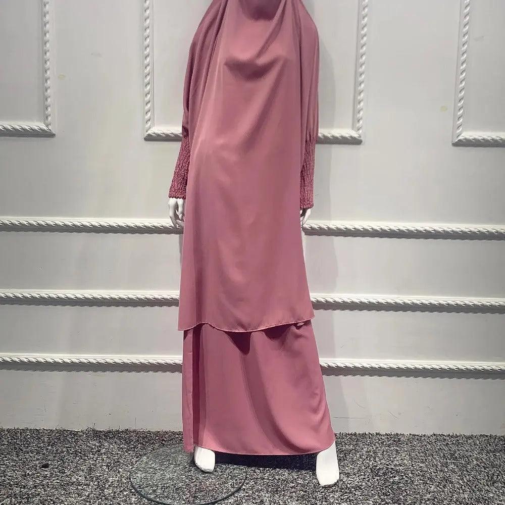 Mariam's Collection Mariam's Collection MJ004 Women's Nida Scrunchie Cuffs 2-Piece Jilbab — main product shot