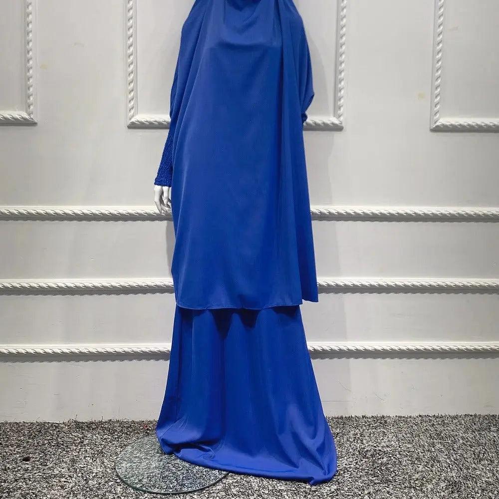 Mariam's Collection Mariam's Collection MJ004 Women's Nida Scrunchie Cuffs 2-Piece Jilbab — flat-lay composition