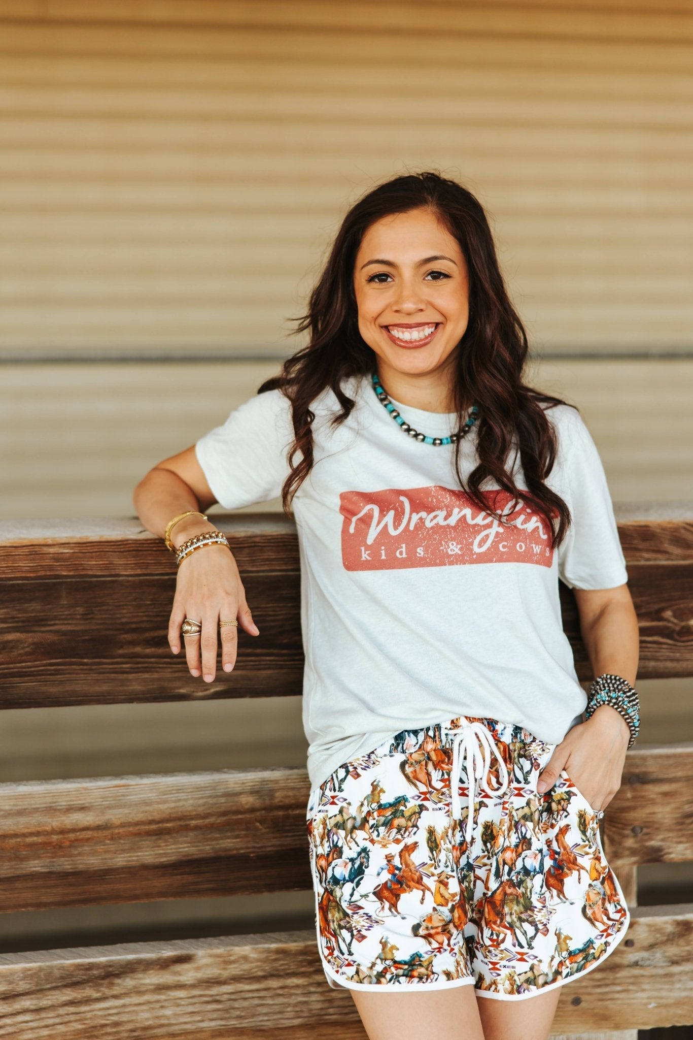 Wild Junkie Wranglin Kids & Cows Graphic Tee — main product shot